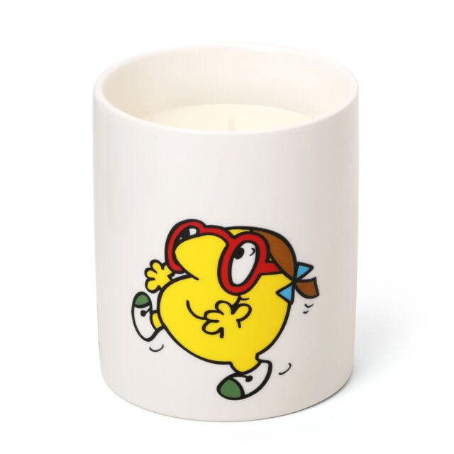Mr. Men And Little Miss Little Miss Busy Quoted Lemon & Mandarin Scented Candle in White - Size: Medium - image 1
