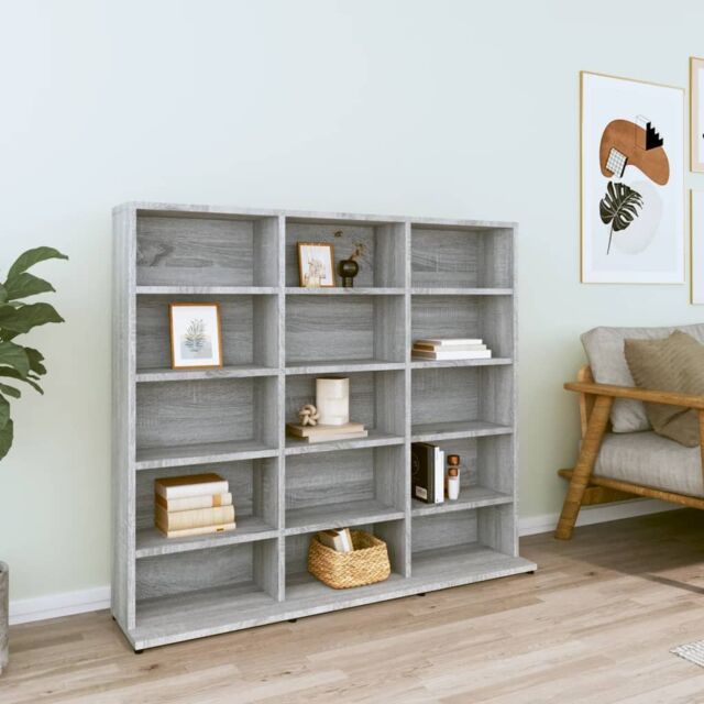 Berkfield Home CD Cabinet Grey Sonoma 102x23x89.5 cm Engineered Wood - image 1