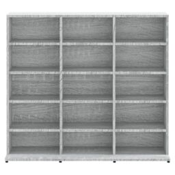 Berkfield Home CD Cabinet Grey Sonoma 102x23x89.5 cm Engineered Wood - thumbnail 4