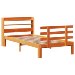 Berkfield Home Beautiful Bed Frame with Headboard without Mattress Wax Brown 100 - thumbnail 1