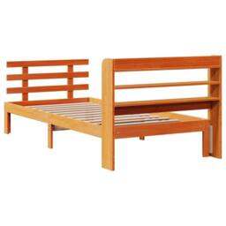 Berkfield Home Beautiful Bed Frame with Headboard without Mattress Wax Brown 100 - thumbnail 8