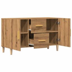 Berkfield Home Sideboard Artisan Oak 100x36x60 cm Engineered Wood in Brown - Size: 100 x 36 x 60 cm - thumbnail 5