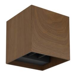 Netlighting Veronika Outdoor Up Down Wall Lamp Wood Look Dark IP54 2x LED 3000K in Brown - thumbnail 2