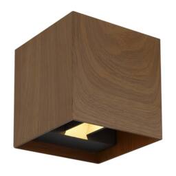 Netlighting Veronika Outdoor Up Down Wall Lamp Wood Look Dark IP54 2x LED 3000K in Brown - thumbnail 1