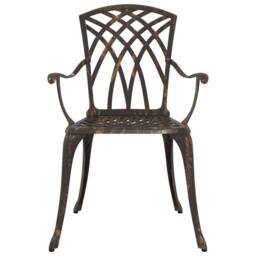 Berkfield Home 3-Piece Garden Bistro Set in Bronze Cast Aluminum - thumbnail 7