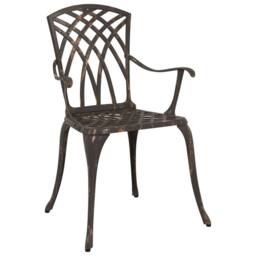 Berkfield Home 3-Piece Garden Bistro Set in Bronze Cast Aluminum - thumbnail 4
