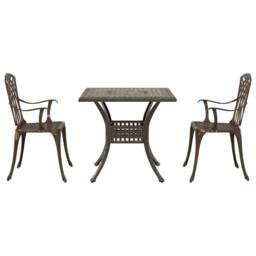 Berkfield Home 3-Piece Garden Bistro Set in Bronze Cast Aluminum - thumbnail 6