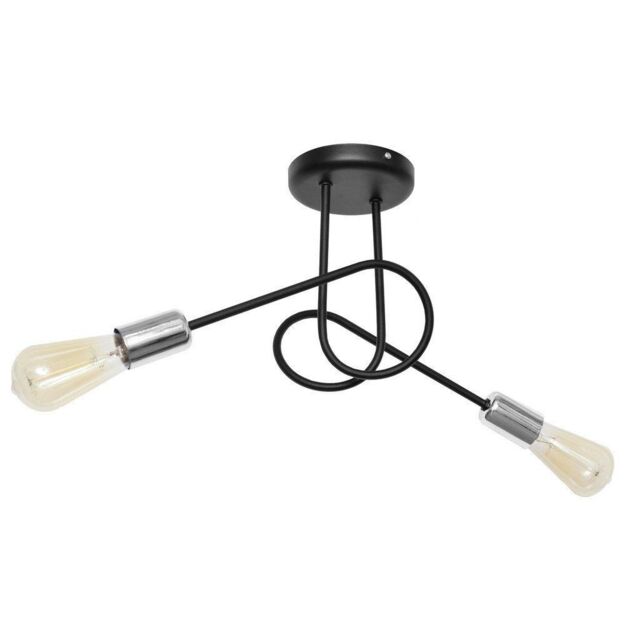 Netlighting Oxford Multi Arm Semi Flush Ceiling Light Black Chrome 38cm