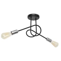 Netlighting Oxford Multi Arm Semi Flush Ceiling Light Black Chrome 38cm