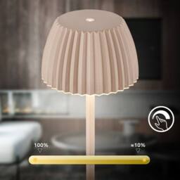 BRILONER Riffle Dimmable Rechargeable USB C Design Award LED Floor Lamp in Beige - thumbnail 5