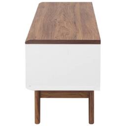 Wyld and Coco TV Stand - White and Dark Wood Fits Up to 53-inch TVs 4 Shelves - thumbnail 5