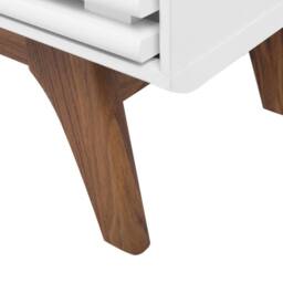 Wyld and Coco TV Stand - White and Dark Wood Fits Up to 53-inch TVs 4 Shelves - thumbnail 7