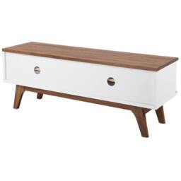 Wyld and Coco TV Stand - White and Dark Wood Fits Up to 53-inch TVs 4 Shelves - thumbnail 6