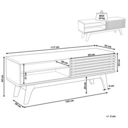 Wyld and Coco TV Stand - White and Dark Wood Fits Up to 53-inch TVs 4 Shelves - thumbnail 3