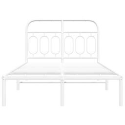 Berkfield Home Metal Bed Frame without Mattress with Headboard White 120x200cm - Size: Small Double - thumbnail 4