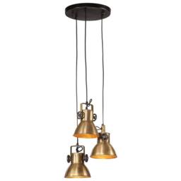 Berkfield Home Hanging Lamp 25 W Antique Brass 30x30x100 cm E27 in Brown - Size: 30 x 30 x 100 cm