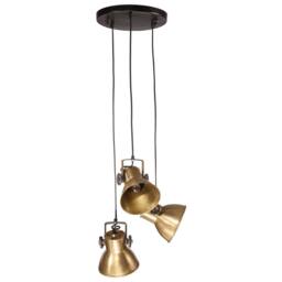 Berkfield Home Hanging Lamp 25 W Antique Brass 30x30x100 cm E27 in Brown - Size: 30 x 30 x 100 cm - thumbnail 3