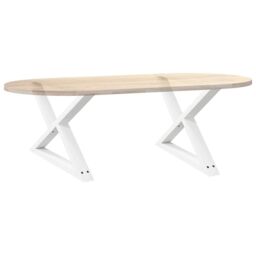 Berkfield Home Coffee Table Legs 2 pcs White 70x(42-43.3) cm Steel - thumbnail 8
