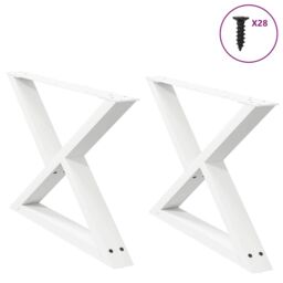 Berkfield Home Coffee Table Legs 2 pcs White 70x(42-43.3) cm Steel - thumbnail 1