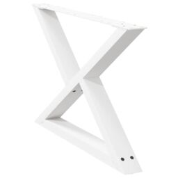 Berkfield Home Coffee Table Legs 2 pcs White 70x(42-43.3) cm Steel - thumbnail 4