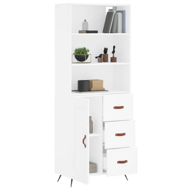 Berkfield Home Highboard White 69.5x34x180 cm Engineered Wood - image 1