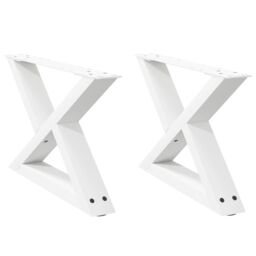 Berkfield Home Coffee Table Legs 2 pcs White 50x(30-31.3) cm Steel - thumbnail 2