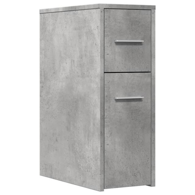 Berkfield Home Narrow Bathroom Cupboard with Wheels Concrete Grey Engineered Wood - image 1