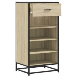 Berkfield Home Shoe Rack Sonoma Oak 48x38x97.5 cm Engineered Wood in Light Tan - thumbnail 5