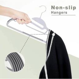 SPETLEK 30 x Adult Grey Coat Hangers Hanger - Size: Large - thumbnail 3