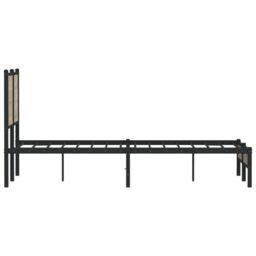 Berkfield Home Metal Bed Frame without Mattress Sonoma Oak 120x200 cm in Brown - Size: Small Double - thumbnail 6