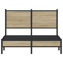 Berkfield Home Metal Bed Frame without Mattress Sonoma Oak 120x200 cm in Brown - Size: Small Double - thumbnail 5