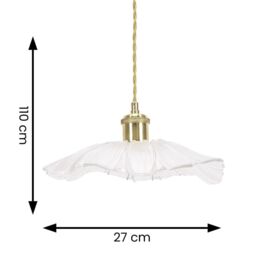 ValueLights Cassia Clear Glass Flower Gold Pendant Ceiling Light with LED Bulb - thumbnail 7