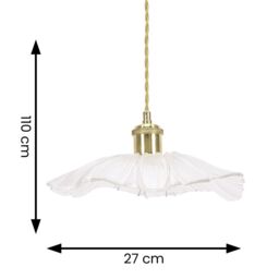 ValueLights Cassia Clear Glass Flower Gold Pendant Ceiling Light with LED Bulb - thumbnail 6