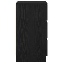 Berkfield Home Durable Bedside Cabinet with 3 Drawers Black 39x35x65 cm - Size: 39 x 35 x 65 cm - thumbnail 7