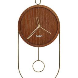 Wyld and Coco Timberline Home Dark Brown MDF Metal Pendulum Wall Clock 20 x 45 cm - thumbnail 2