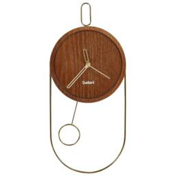 Wyld and Coco Timberline Home Dark Brown MDF Metal Pendulum Wall Clock 20 x 45 cm - thumbnail 4