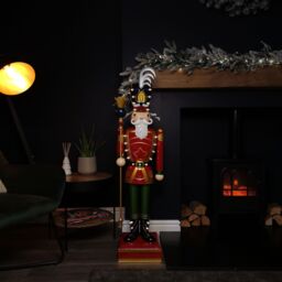 Samuel Alexander 119cm Light Up Nutcracker Soldier LED Christmas Metal Ornament Home Decoration - thumbnail 3