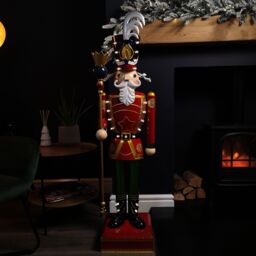 Samuel Alexander 119cm Light Up Nutcracker Soldier LED Christmas Metal Ornament Home Decoration - thumbnail 1