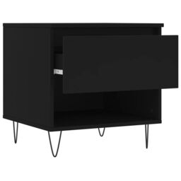 Berkfield Home Coffee Table Black 50x46x50 cm Engineered Wood - Size: 50 x 46 x 50 cm - thumbnail 6