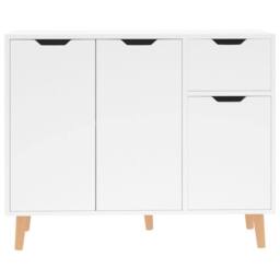 Berkfield Home Sideboard High Gloss White 90x30x72 cm Engineered Wood - Size: 90 x 30 x 72 cm - thumbnail 3