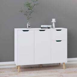 Berkfield Home Sideboard High Gloss White 90x30x72 cm Engineered Wood - Size: 90 x 30 x 72 cm
