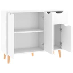 Berkfield Home Sideboard High Gloss White 90x30x72 cm Engineered Wood - Size: 90 x 30 x 72 cm - thumbnail 6