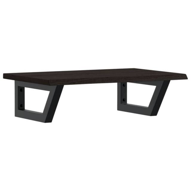 Berkfield Home Basin Shelf Wall Mounted Steel & Solid Wood Oak in Brown - image 1