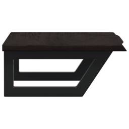 Berkfield Home Basin Shelf Wall Mounted Steel & Solid Wood Oak in Brown - thumbnail 5