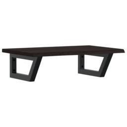 Berkfield Home Basin Shelf Wall Mounted Steel & Solid Wood Oak in Brown - thumbnail 1