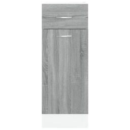 Berkfield Home Drawer Bottom Cabinet Grey Sonoma 30x46x81.5 cm Engineered Wood - thumbnail 5