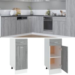 Berkfield Home Drawer Bottom Cabinet Grey Sonoma 30x46x81.5 cm Engineered Wood - thumbnail 1