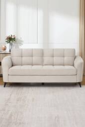 More4Homes Solna 3 Seater Scandi Style Fabric Living Room Sofa in Beige - thumbnail 7