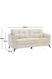 More4Homes Solna 3 Seater Scandi Style Fabric Living Room Sofa in Beige - thumbnail 8