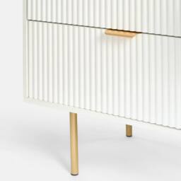 OHS Ribbed 6 Drawer Cabinet Chest of Drawers Sideboard in Cream - thumbnail 5
